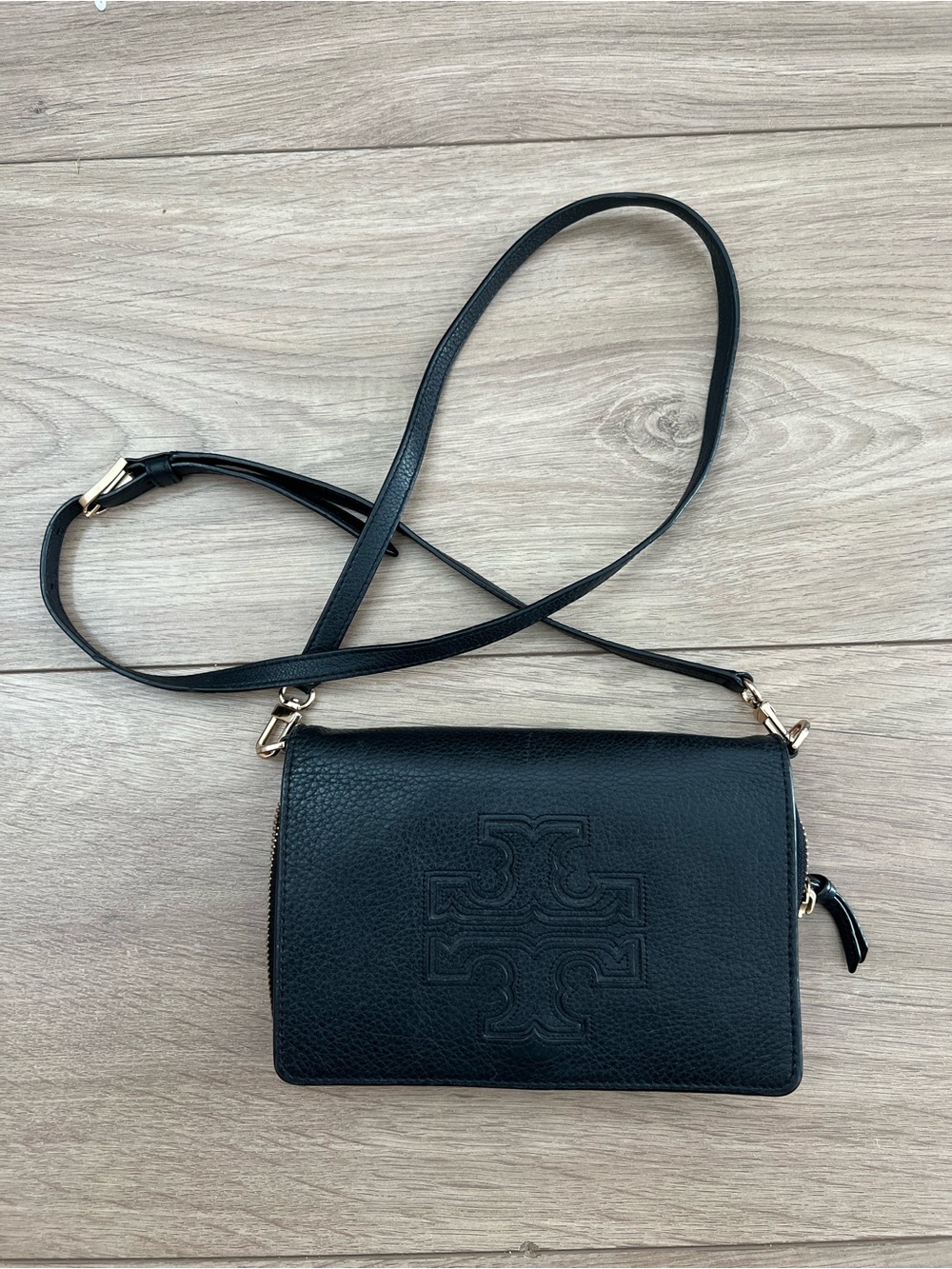 Tory Burch Black Leather Harper Crossbody Bag